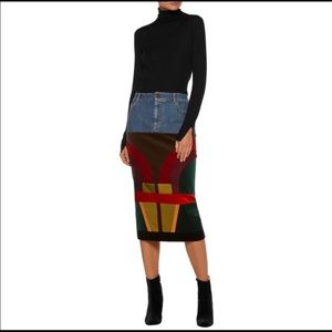 Tom ford denim and suede skirt size 2